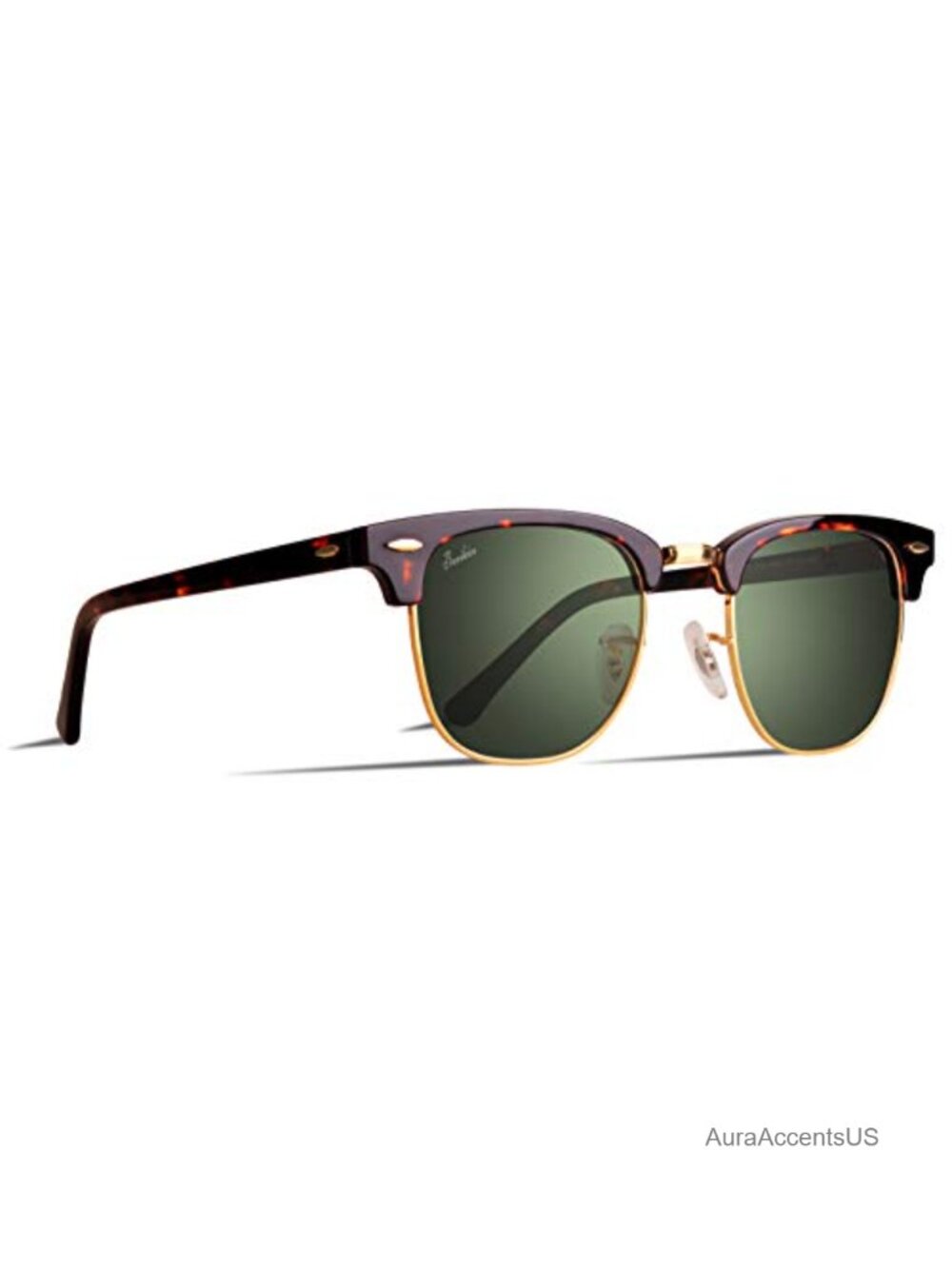 Browline Sunglasses with Glass Lenses UV400 Retro Square Unisex